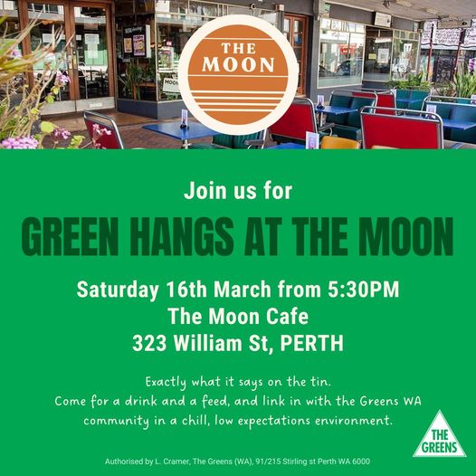 Come for a hang at The Moon?  RSVP here:  A bunch of us from the Green...