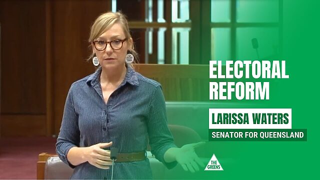 VIDEO: Australian Greens: Larissa Waters calls out the lack of detail on genuine electoral reform in the final JSCEM report