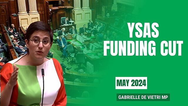 Gabrielle de Vietri MP: YSAS Funding Cut