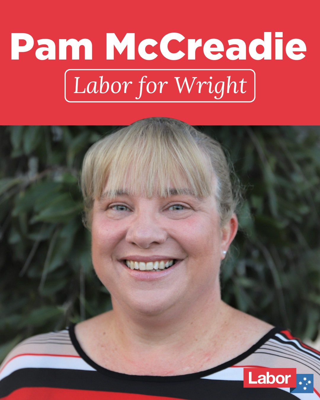 We’re proud to announce Pam McCreadie Labor for Wright!...