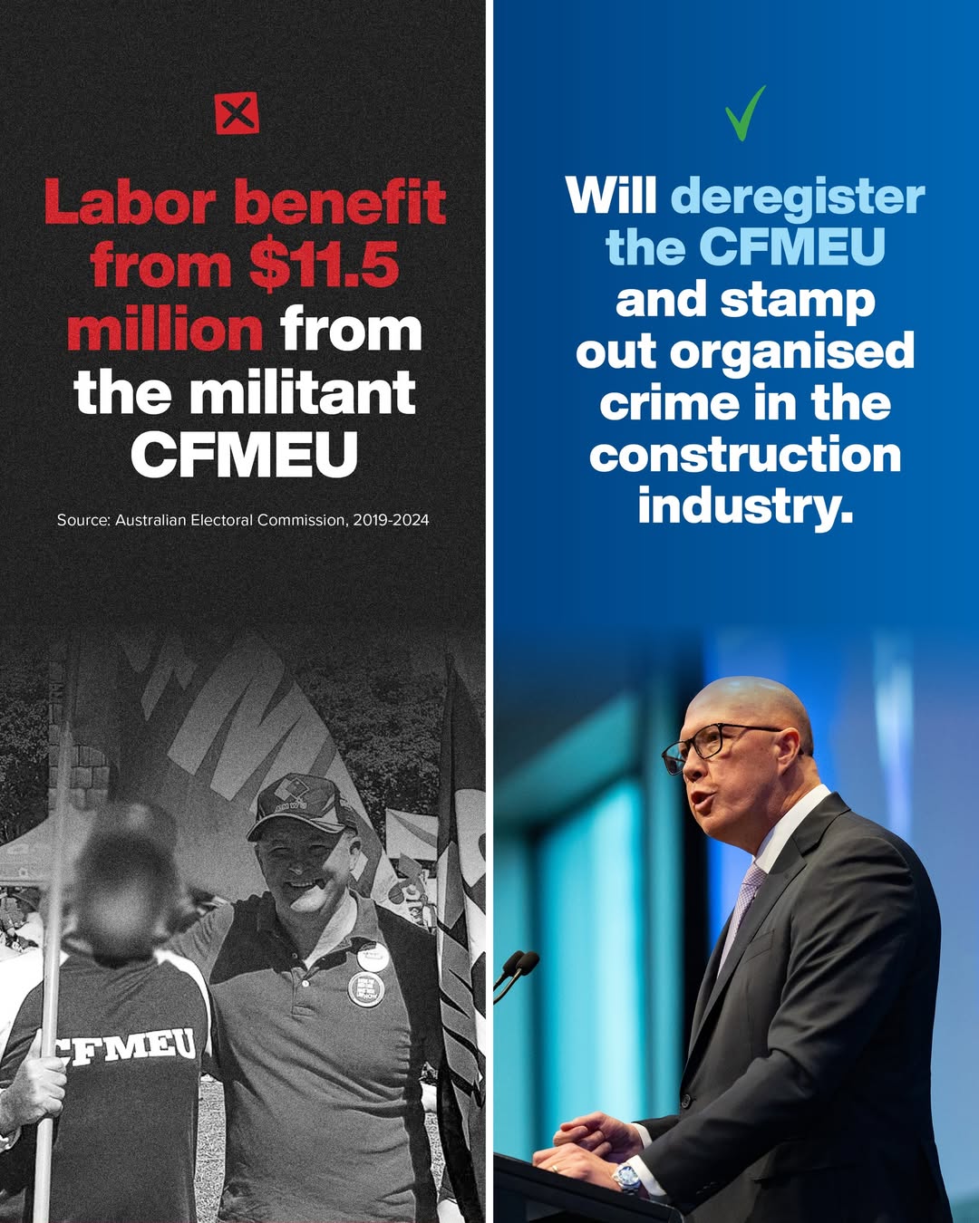 Anthony Albanese is too weak to stand up to the CFMEU....