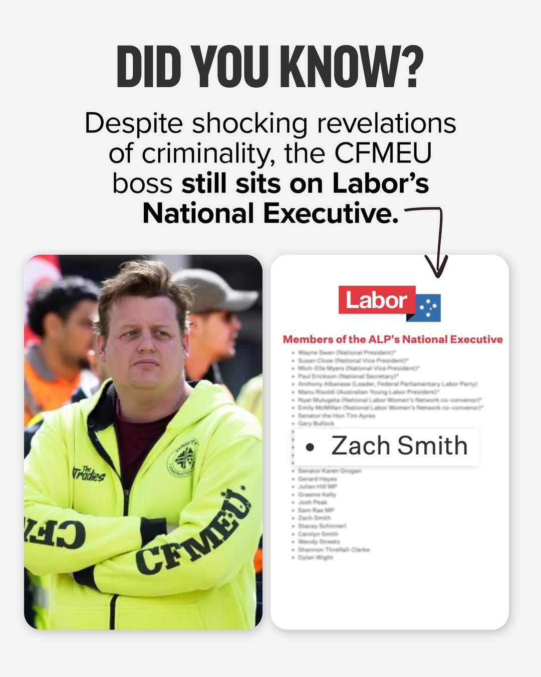 Why are the CFMEU still allowed to pull the strings of the Labor Party?...