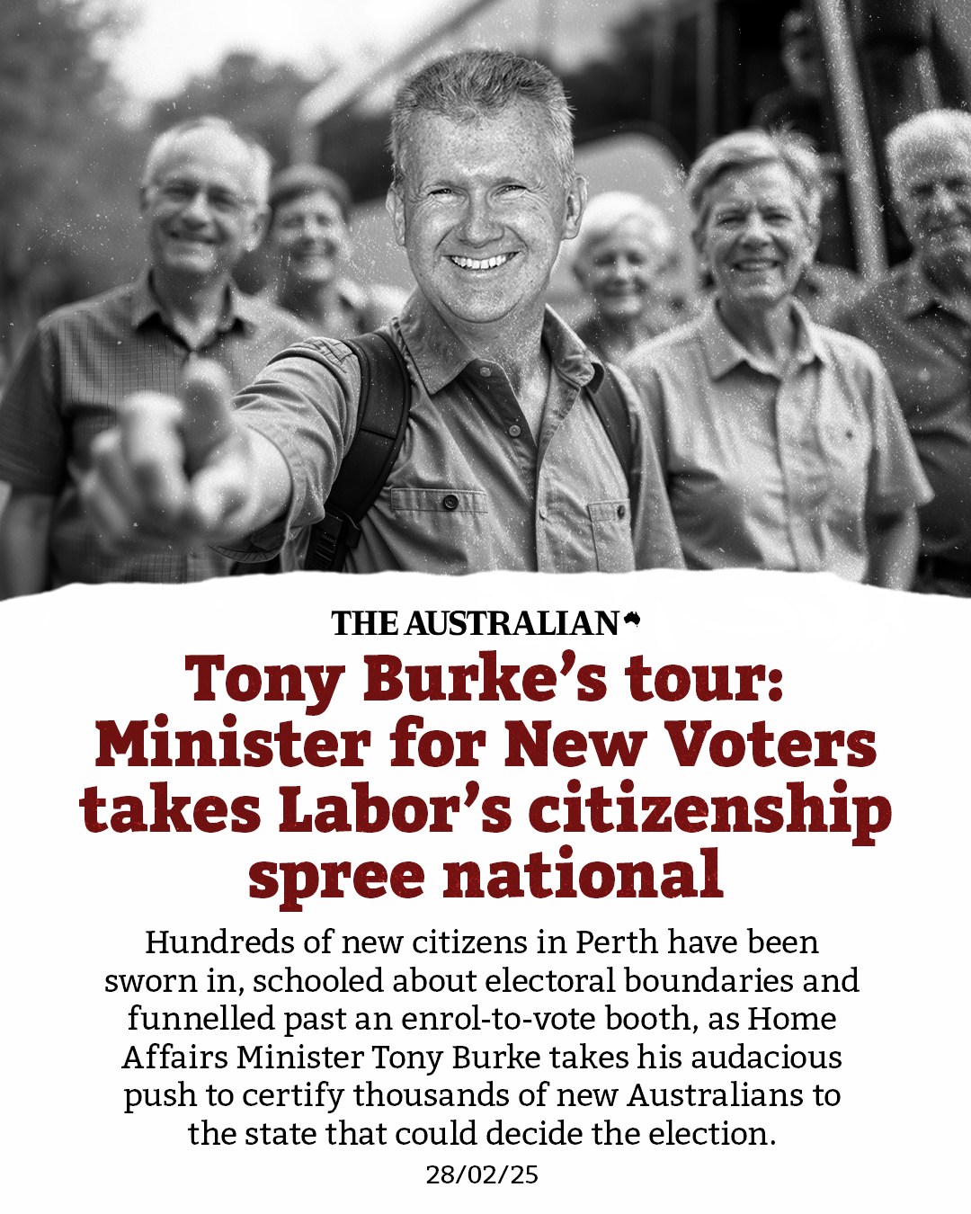 First Sydney, now Perth. Labor’s Tony Burke is continuing his citizens...