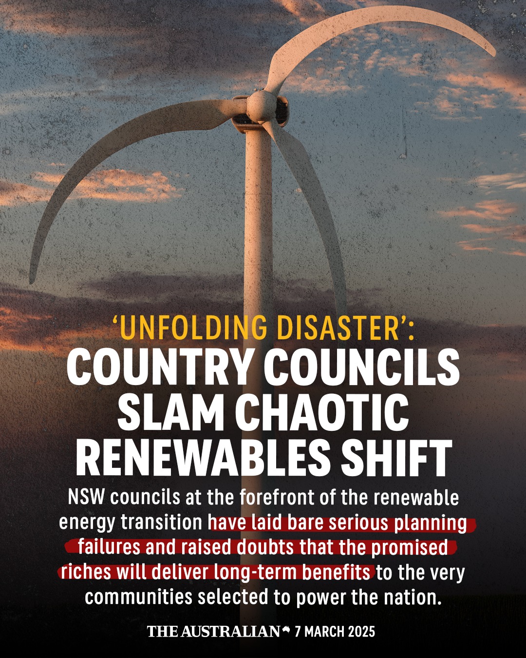 Regional communities are being steamrolled by Labor’s chaotic renewables rollout...