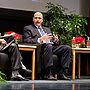 Daniel B. Shapiro, center, former U.S. Ambassador to Israel speaks during the Pathways to Peace panel discussion in Bailey Hall.