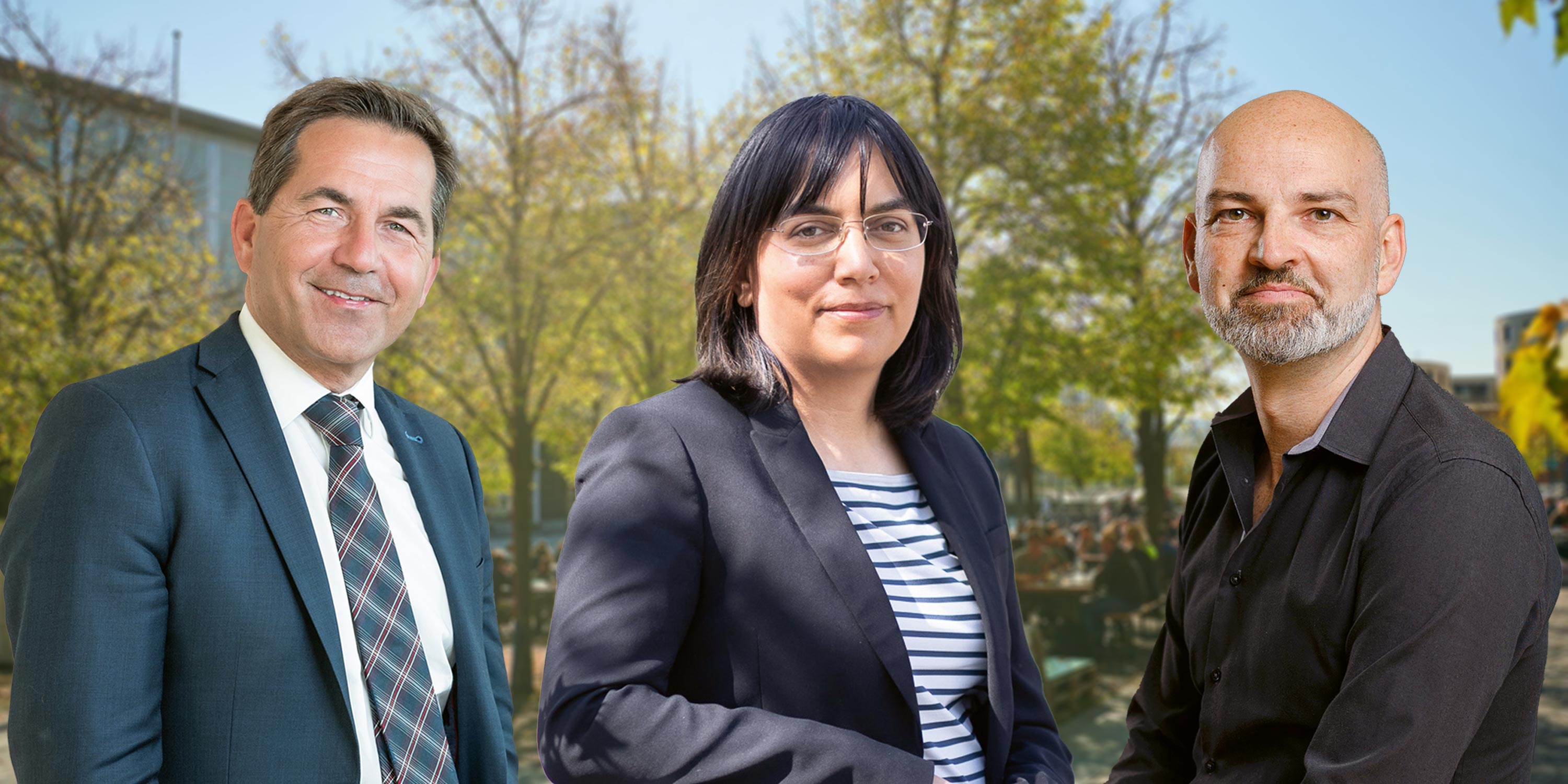 Portrait of Walter Thurnherr, Sonia Seneviratne and Mike S. Schäfer