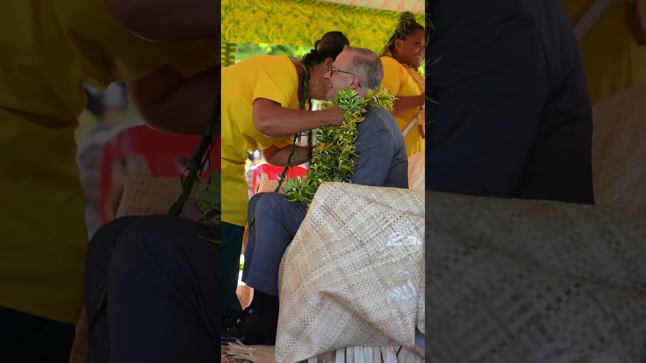 Satapuala Village in Samoa is decked out in green and gold