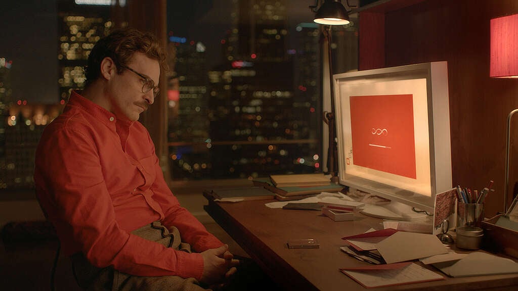 Poster from the 2013 American science fiction romantic comedy-drama film Her.
