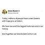Today, millions of people have voted Greens with hope and ambition....
