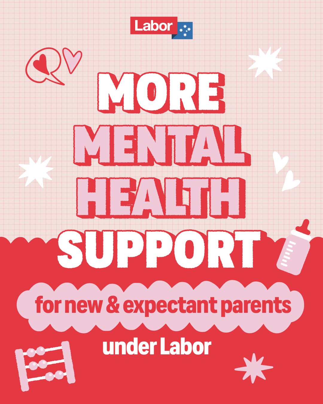 Australian Labor Party: Under Labor, new and expectant parents will get free, personalised mental health…