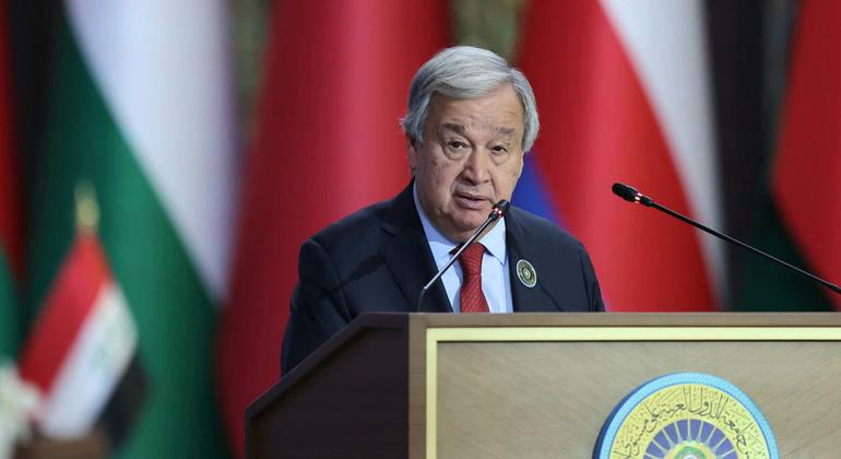 Guterres Urges Gaza Ceasefire at Arab League Summit