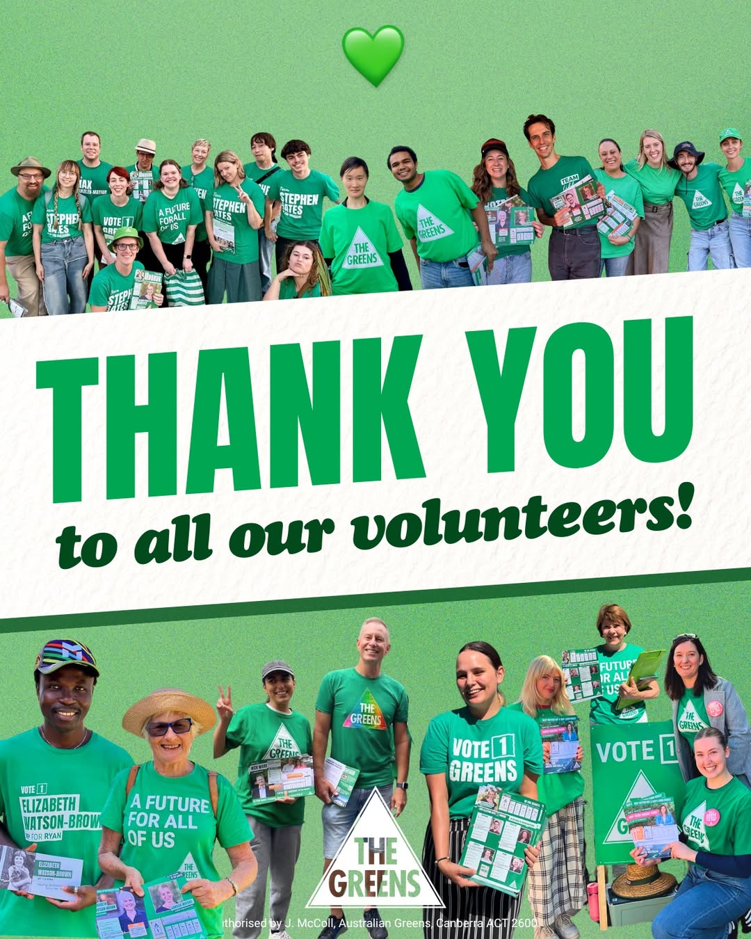 To our incredible volunteers, members and supporters right around the country wh...