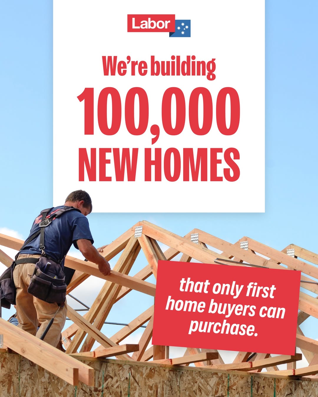 Australian Labor Party: We’ll build 100,000 new homes set aside for first home buyers, with no competiti…