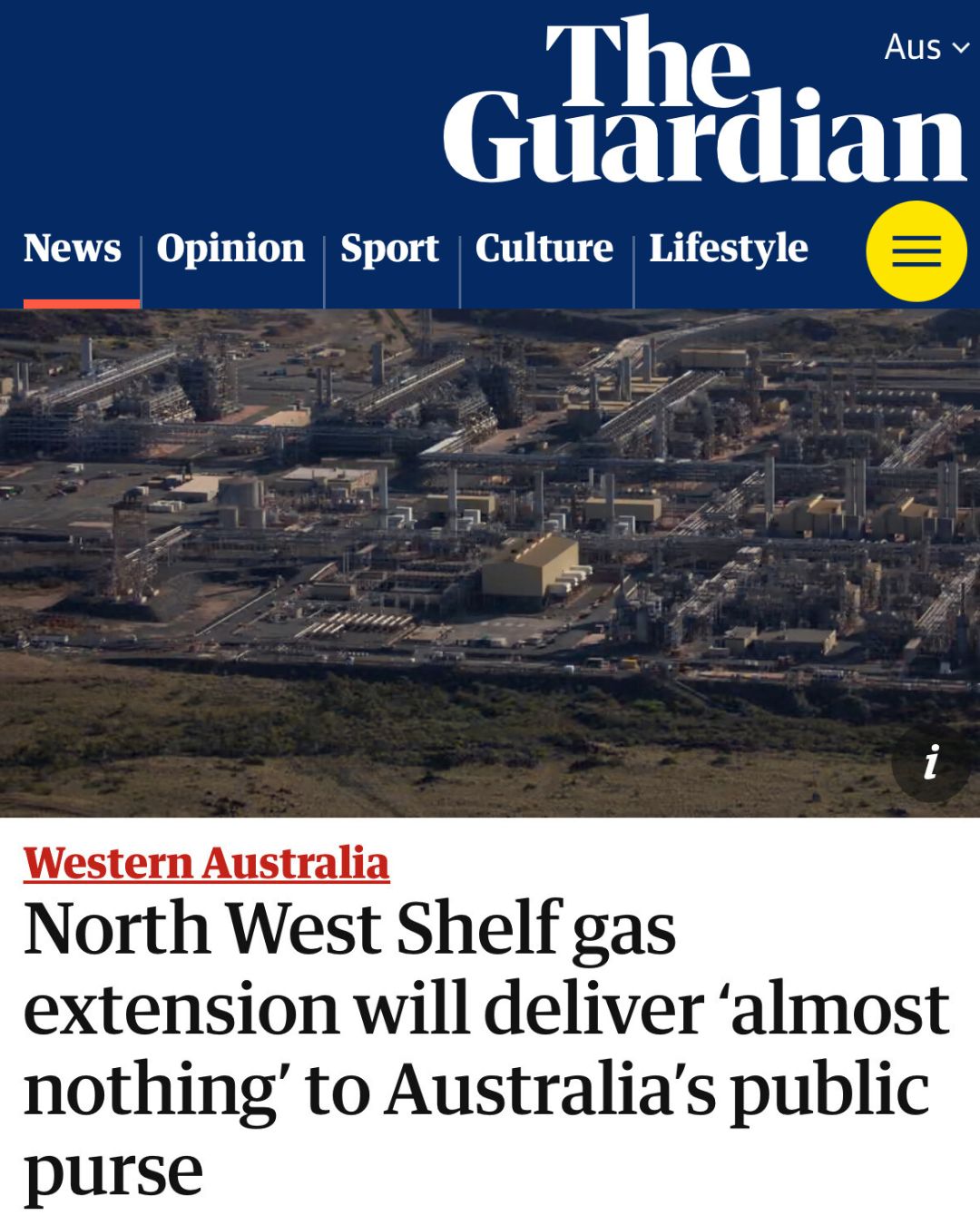 The North West Shelf extension is a disaster....