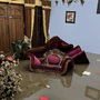 living room filled with flood