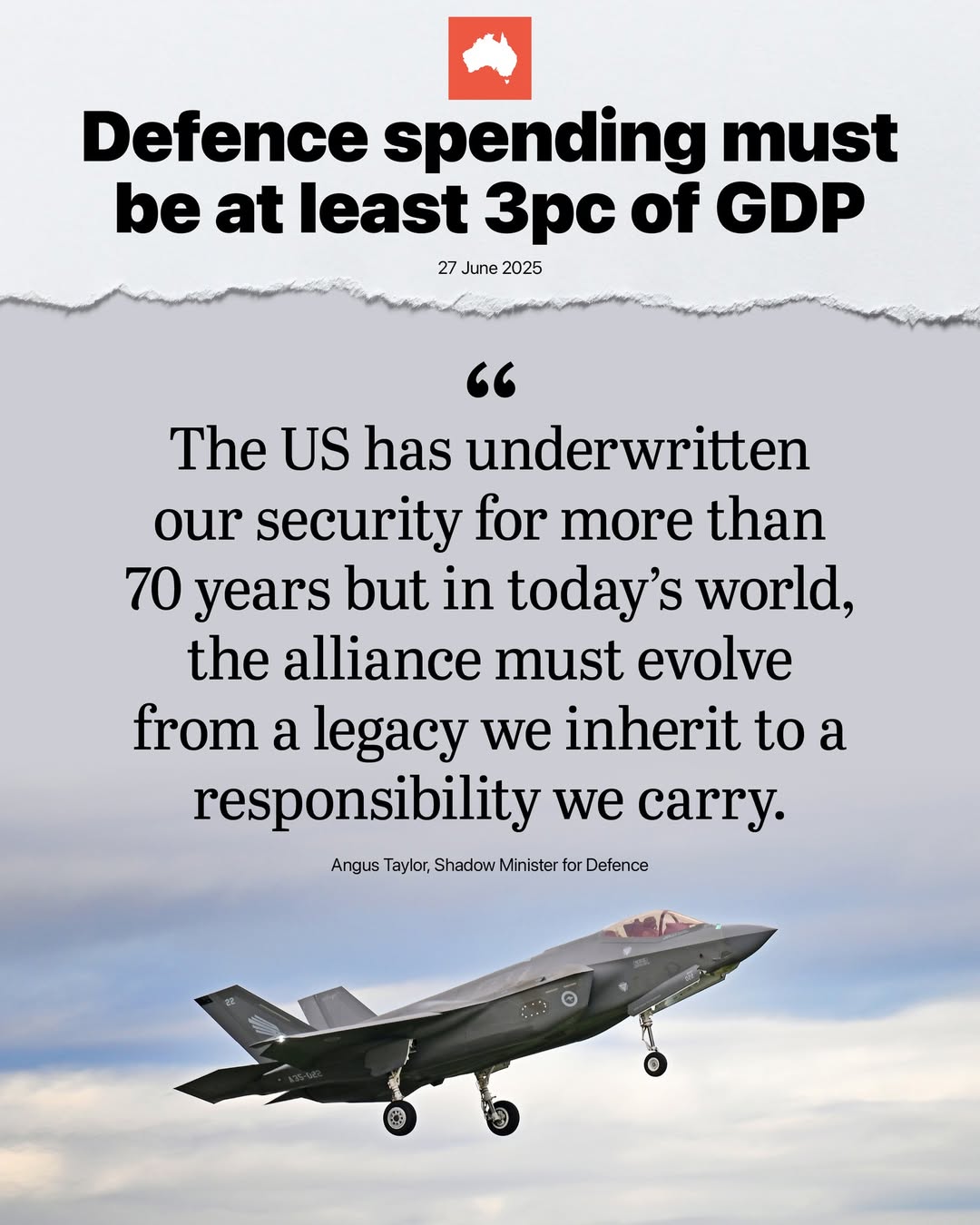 We must ensure our Defence Force has the funding it needs to keep our nation saf...
