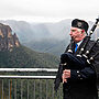 Bagpipes played at a service in the Blue Mountains on World Ranger Day