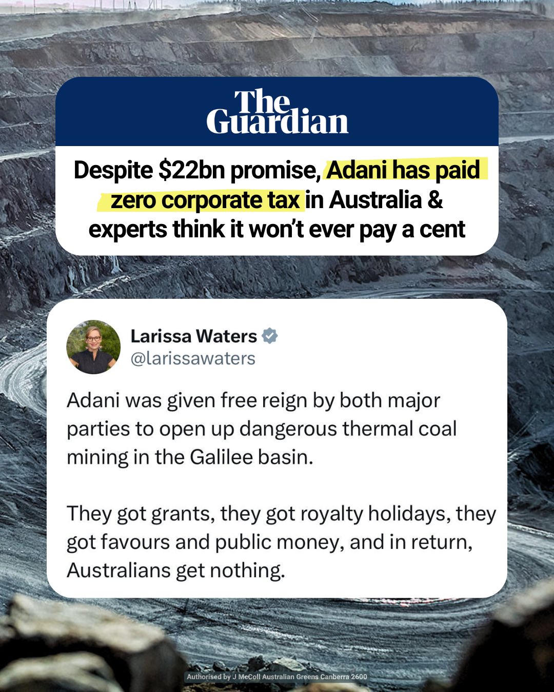 Adani was given free reign by both major parties to open up dangerous thermal co...