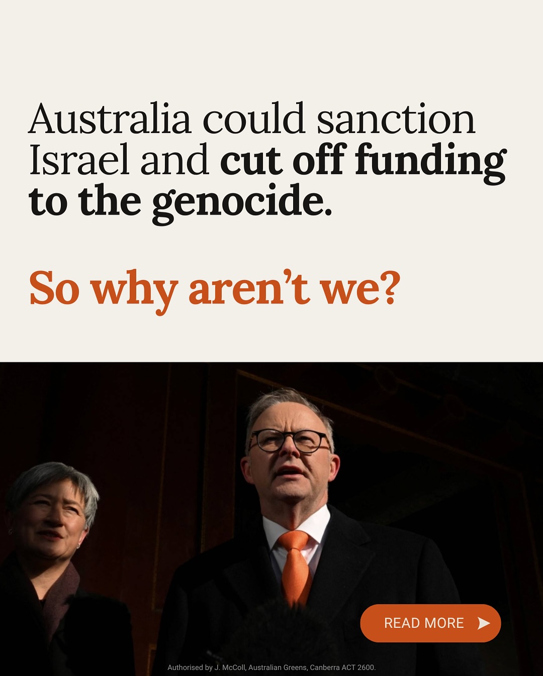 If Australia is serious about stopping the genocide, we would impose equivalent ...