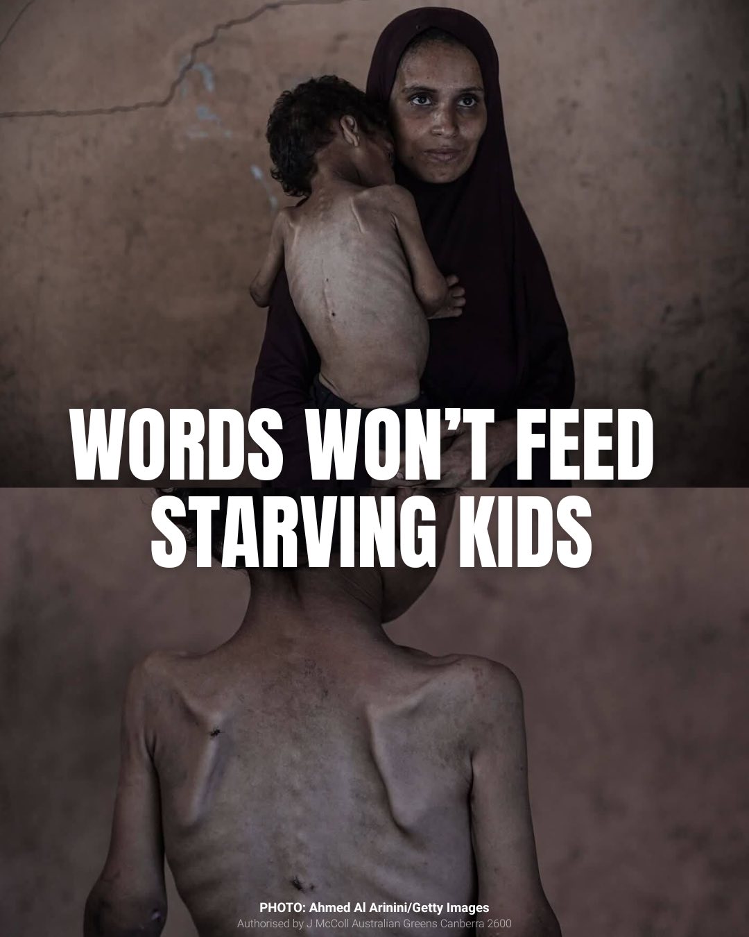 The Australian Greens: Words won’t feed starving kids. Where is the concrete action?…