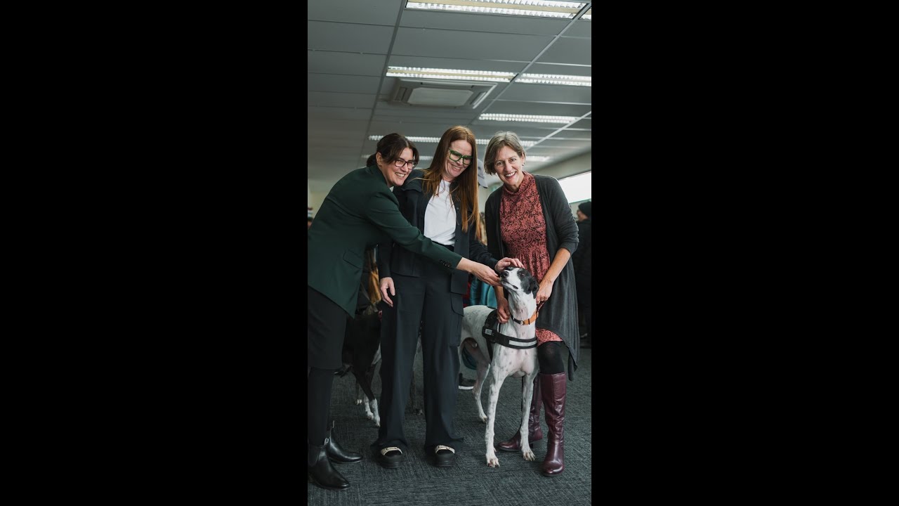 VIDEO: Tasmanian Greens: Cassy O’Connor MLC joined our Greens candidate for Braddon, Vanessa Bleyer at Hoomans Helping Hounds
