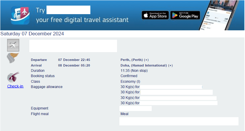 Fake digital travel assistant website used by scammers