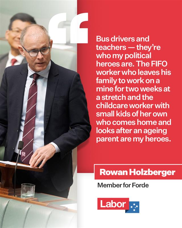 Australian Labor Party: Like so many Australians, the new Member for Forde Rowan Holzberger MP has a sto…
