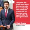 'We live in a time that demands a seriousness of purpose.' The new Member for De...