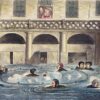 People bathing at bath spa