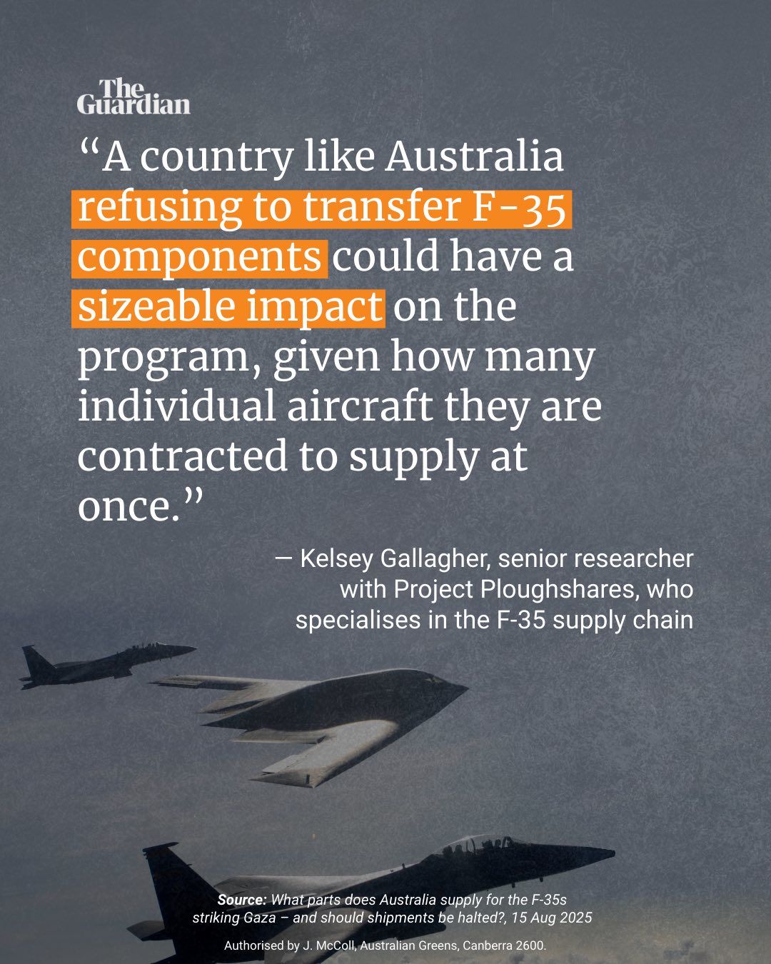The Australian Greens: Australia is a key part of the F-35 program. If the Albanese Government stopped …