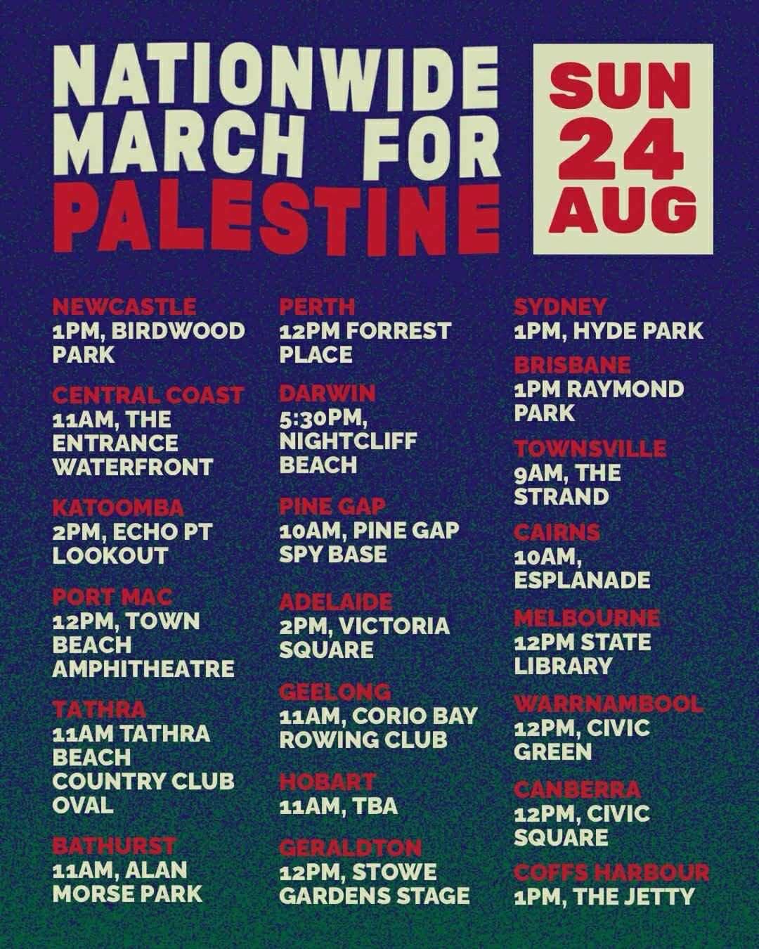 Join the Nationwide March for Palestine in your city this Sunday...