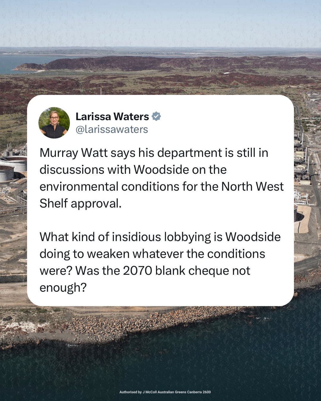 Murray Watt says his department is still in discussions with Woodside on the env...