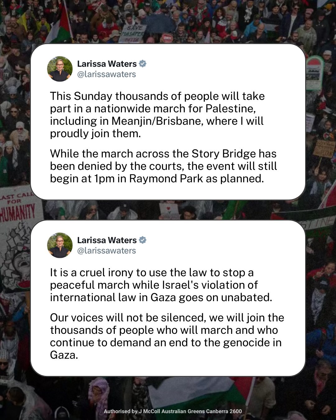 This Sunday thousands of people will take part in a nationwide march for Palesti...
