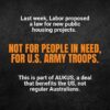 We urgently need more public housing for those who need it, not US troops....