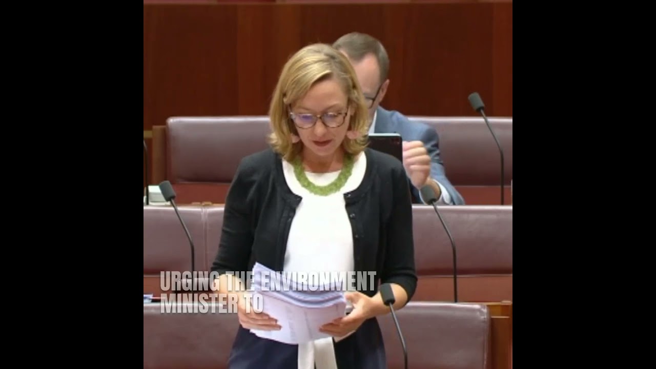 VIDEO: Australian Greens: Larissa Waters tables petition with over 73,000 signatures to Save Toondah Harbour