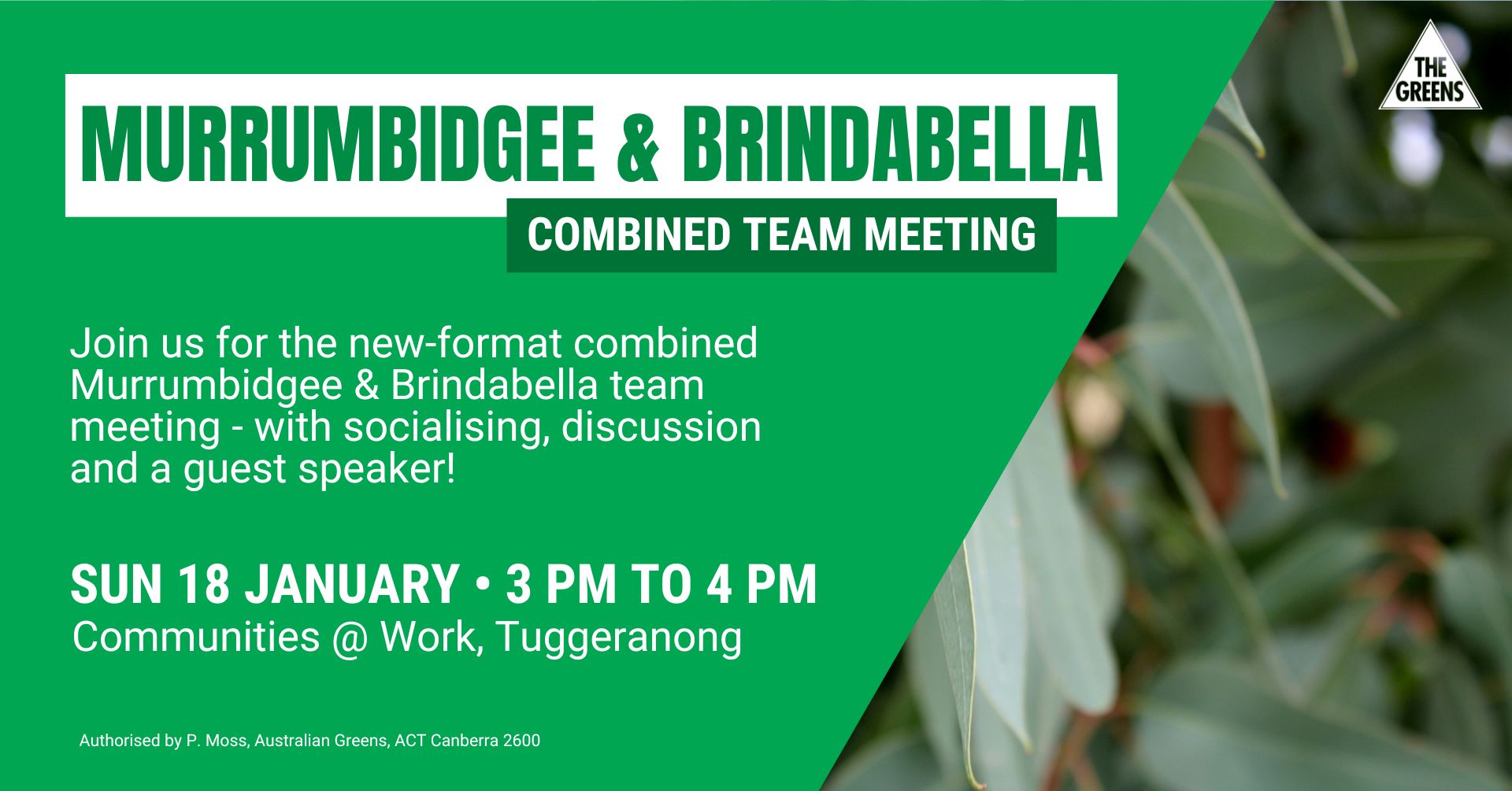 Join us for the first combined Murrumbidgee and Brindabella team meeting!  This is a...