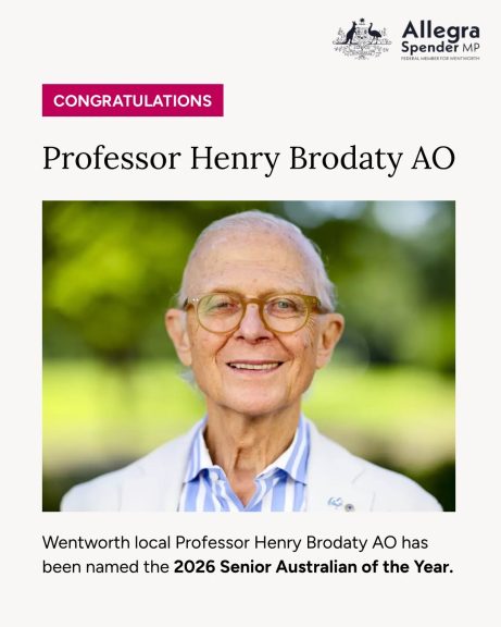 An enormous congratulations to Wentworth local Professor Henry Brodaty AO, who has just...