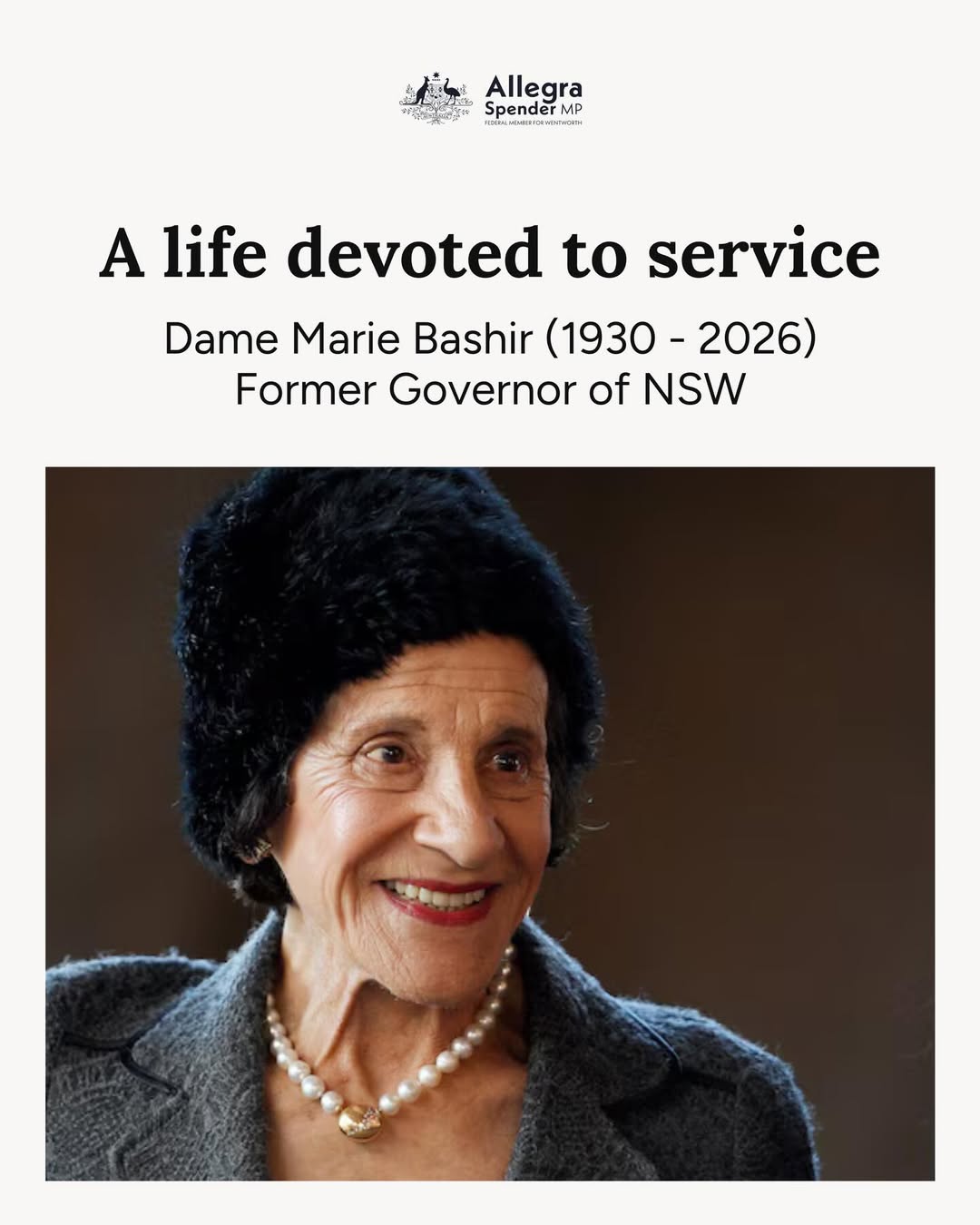 Dame Marie Bashir’s extraordinary service spanned culture, medicine, education, and...