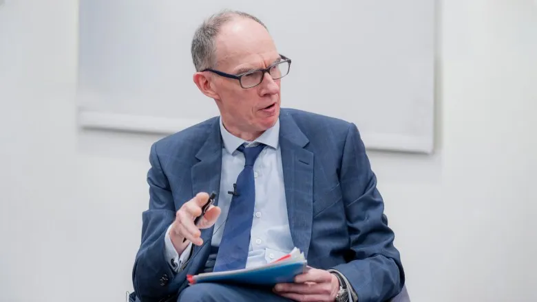 Dave Ramsden speaks following his speech at King