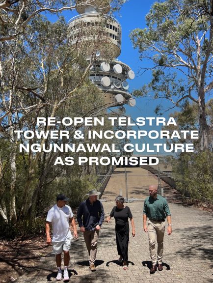 We stood with Ngunnawal Traditional Owners Aunty Violet Sheridan and Richie Allan calling...