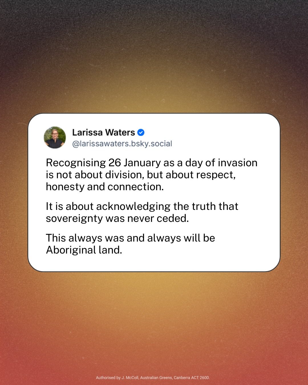 Recognising 26 January as a day of invasion is not about division, but about respect,...