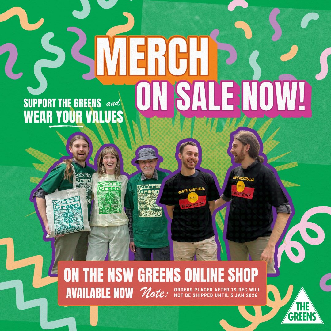 Support the Greens and wear your values - head to the online shop to find something for...