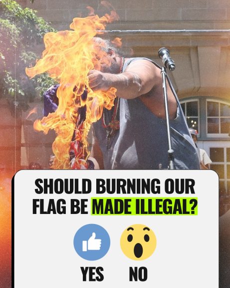 Burning the flag should be illegal because it disrespects a sacred national symbol and...