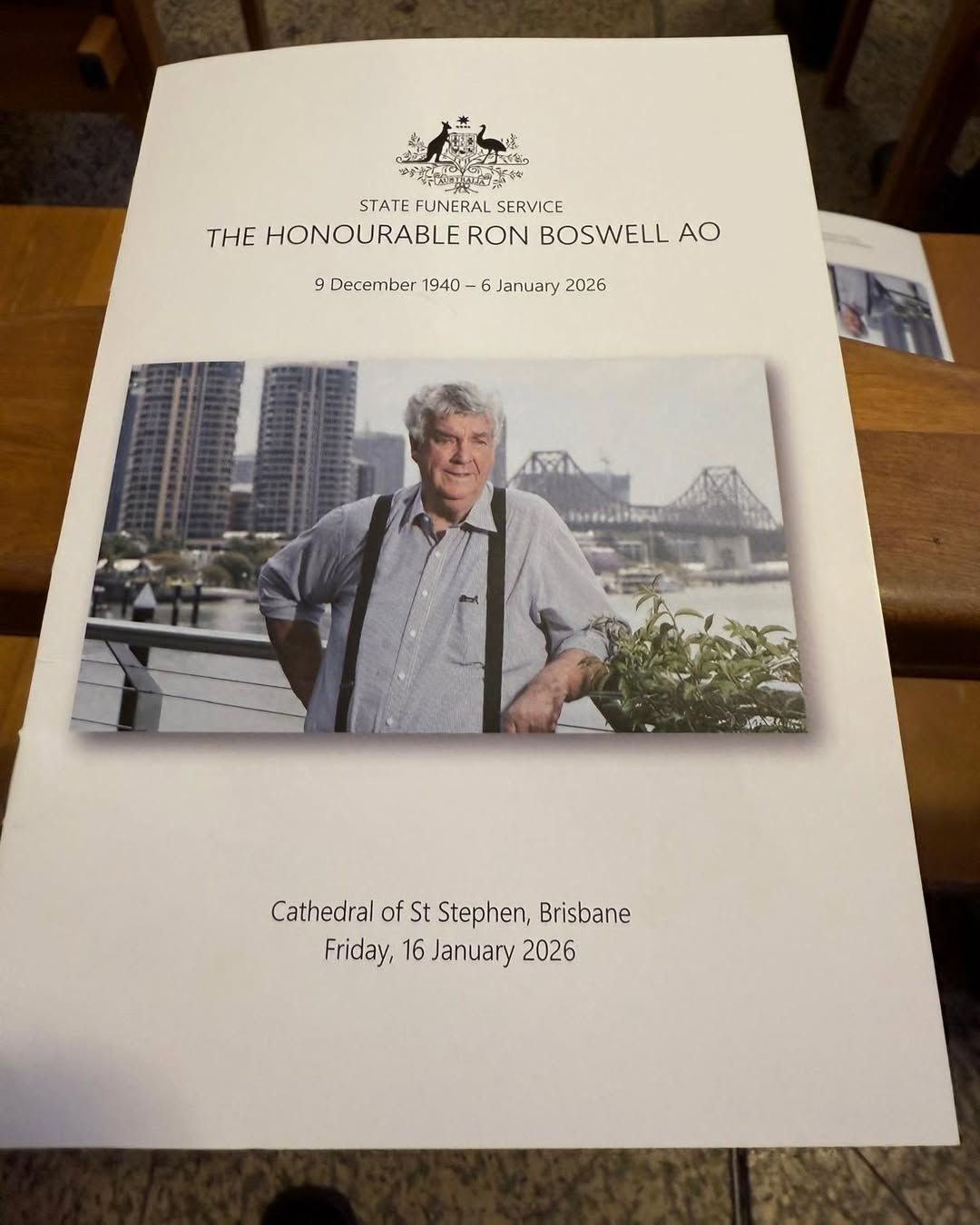 Today we farewell The Honourable Ron Boswell AO, a giant of Queensland and Austr...