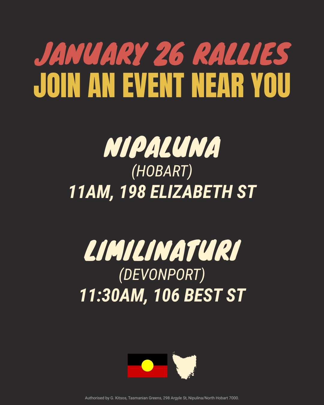 Show your support and solidarity this 26 January by joining an event near you...