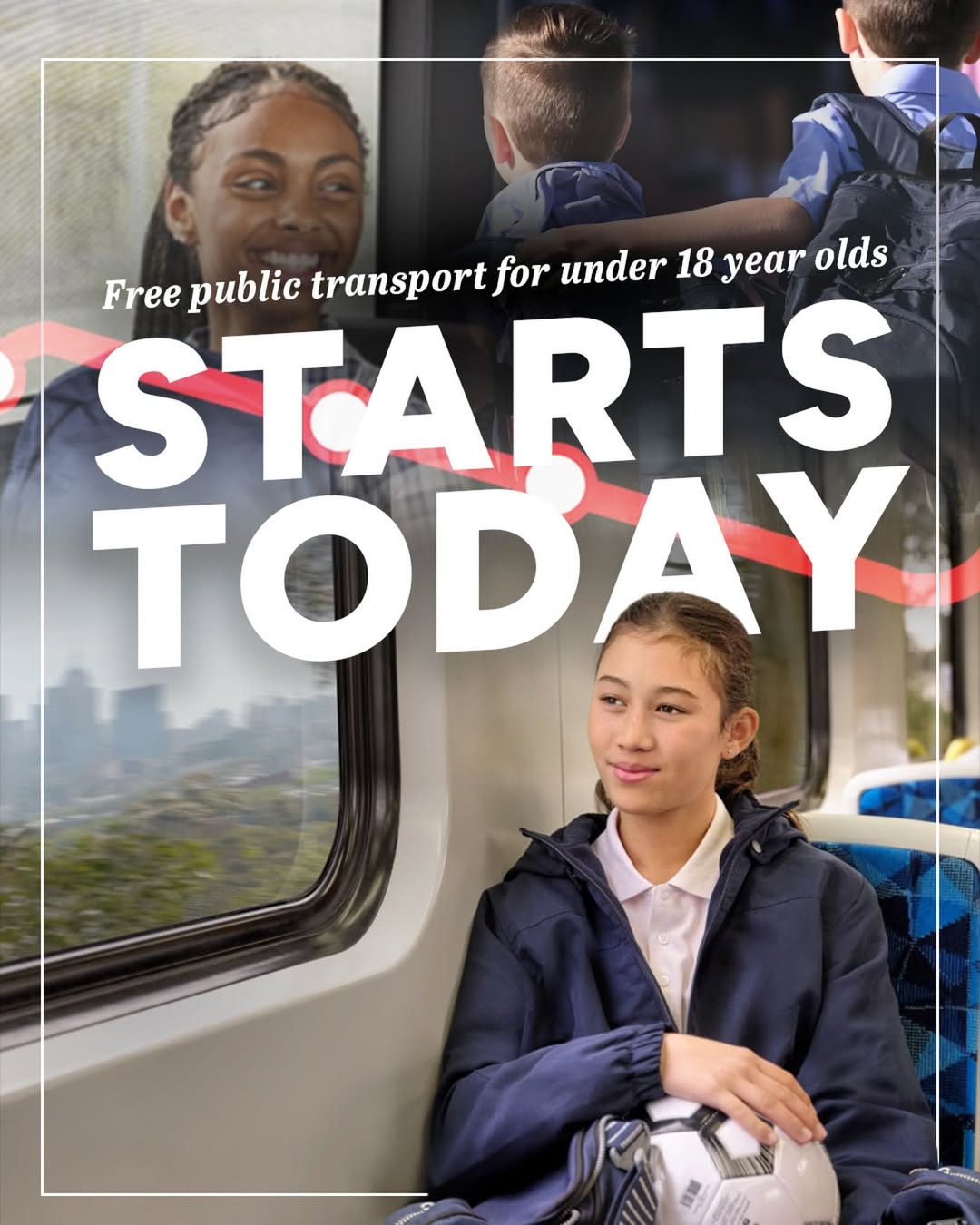 It’s here. Free public transport for under 18 year olds start today....