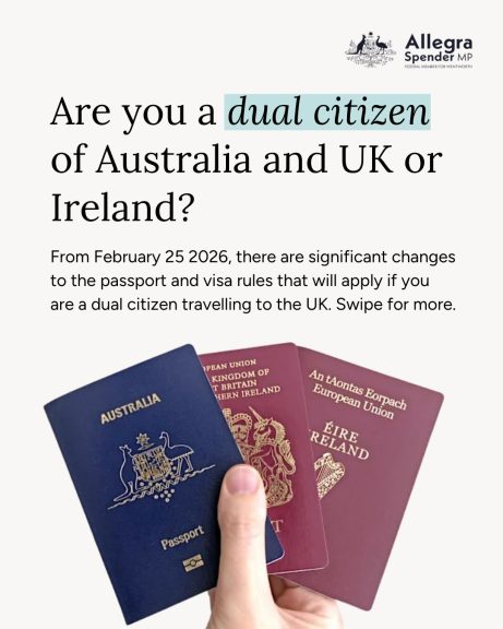 Important changes are coming to passport and visa rules for dual citizens of Australia and...