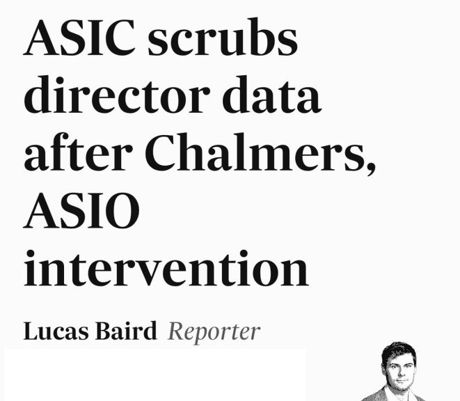 Pleased to see ASIC has increased privacy so company director’s residential addresses...