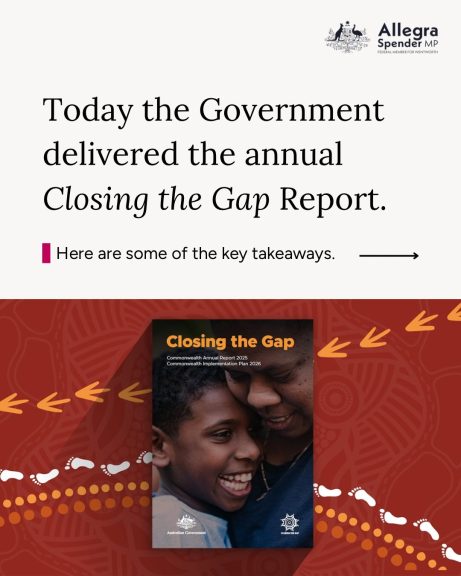 Today’s release of the 2025 Closing the Gap Annual Report revealed that we are on track...