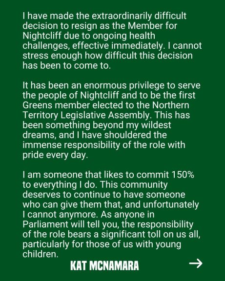 This has been an incredibly difficult decision and I thank you for respecting my privacy...